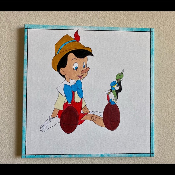 Other - Pinocchio and jiminy cricket painting